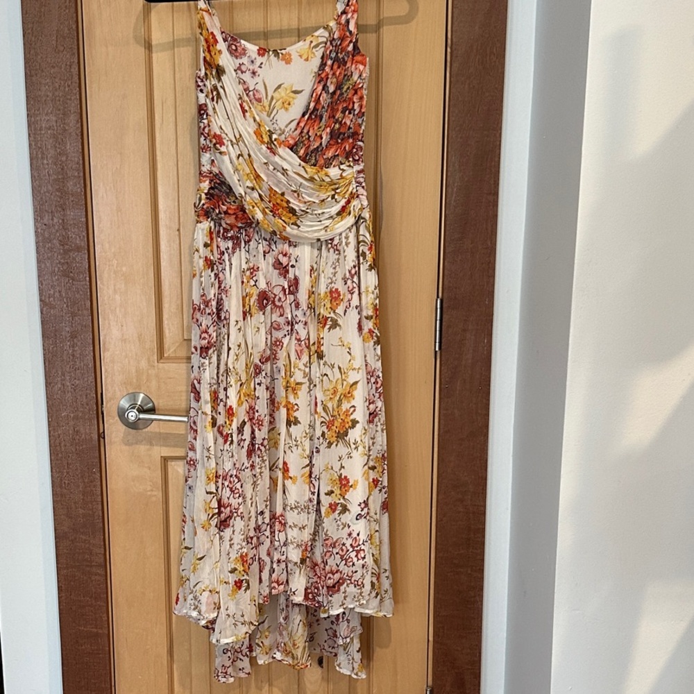 Anthropologie Multicolor Floral High Low Dress
